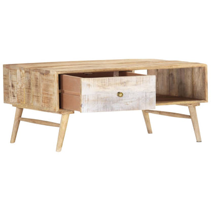 Tavolino da Salotto 88x60x40 cm in Legno Massello di Mango