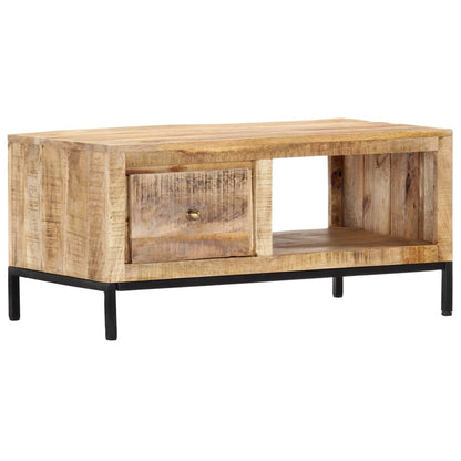 Tavolino da Salotto 88x50x42 cm in Legno Massello di Mango