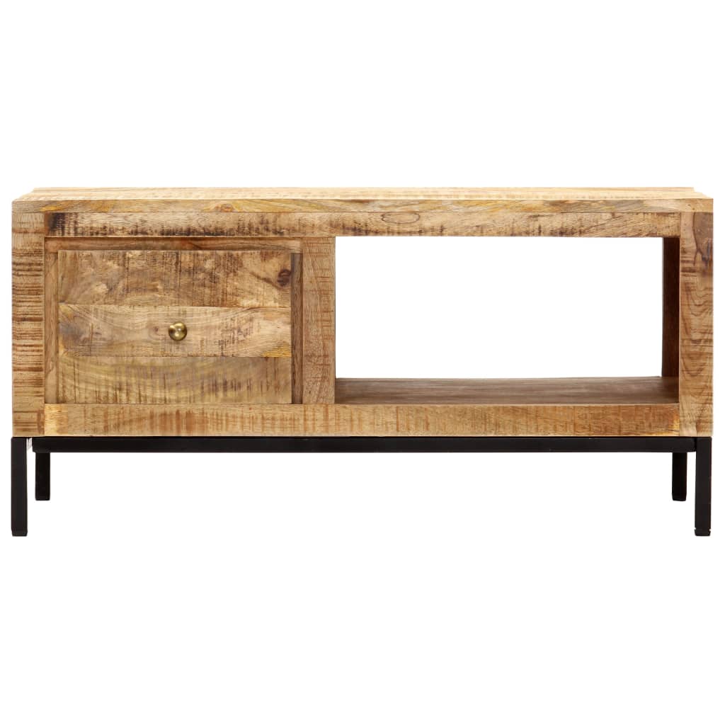 Tavolino da Salotto 88x50x42 cm in Legno Massello di Mango
