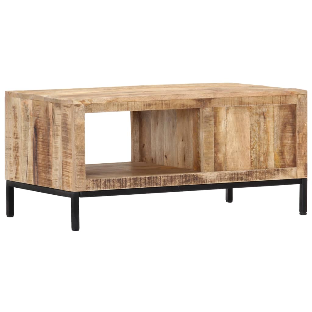 Tavolino da Salotto 88x50x42 cm in Legno Massello di Mango