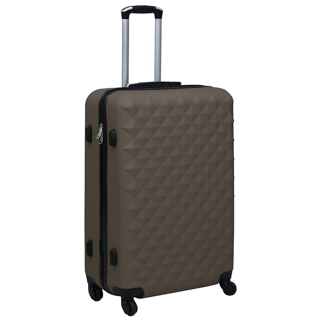 Set Valigie Trolley a Custodia Rigida 3 pz Marrone in ABS