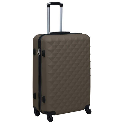 Set Valigie Trolley a Custodia Rigida 3 pz Marrone in ABS