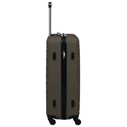 Set Valigie Trolley a Custodia Rigida 3 pz Marrone in ABS