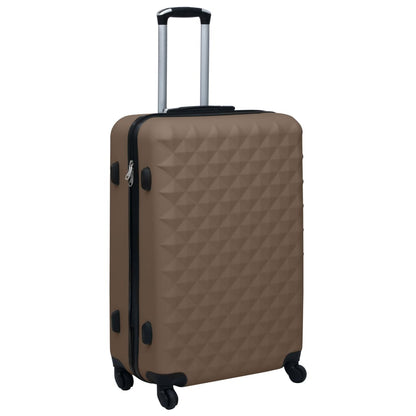 Set Valigie Trolley a Custodia Rigida 2 pz Marrone in ABS