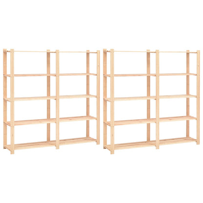 Scaffali a 5 Livelli 2 pz 80x38x170 cm Massello Pino 500 kg