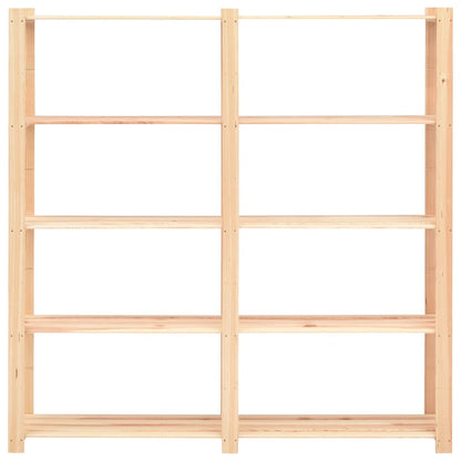 Scaffali a 5 Livelli 10 pz 170x38x170cm in Massello Pino 500 kg