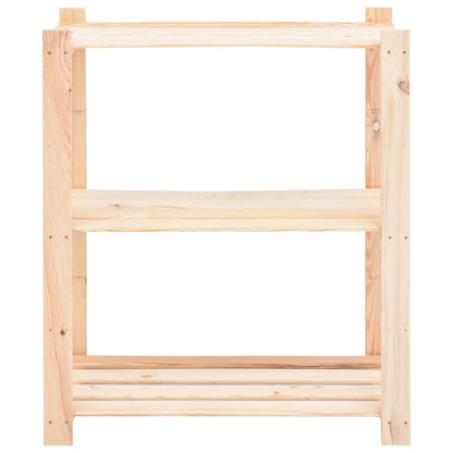 Scaffali a 3 Livelli 2 pz 80x38x90 cm in Massello Pino 150 kg