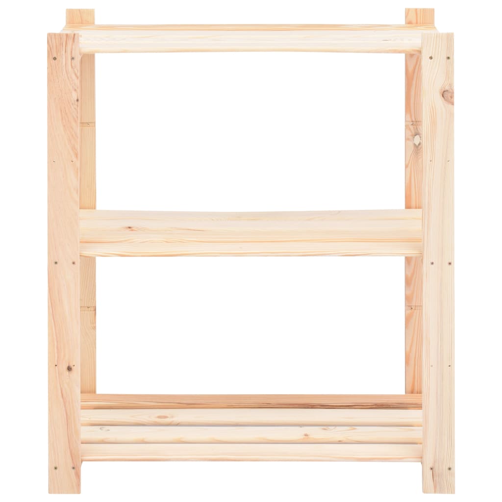 Scaffali a 3 Livelli 3 pz 80x38x90 cm Massello Pino 150 kg