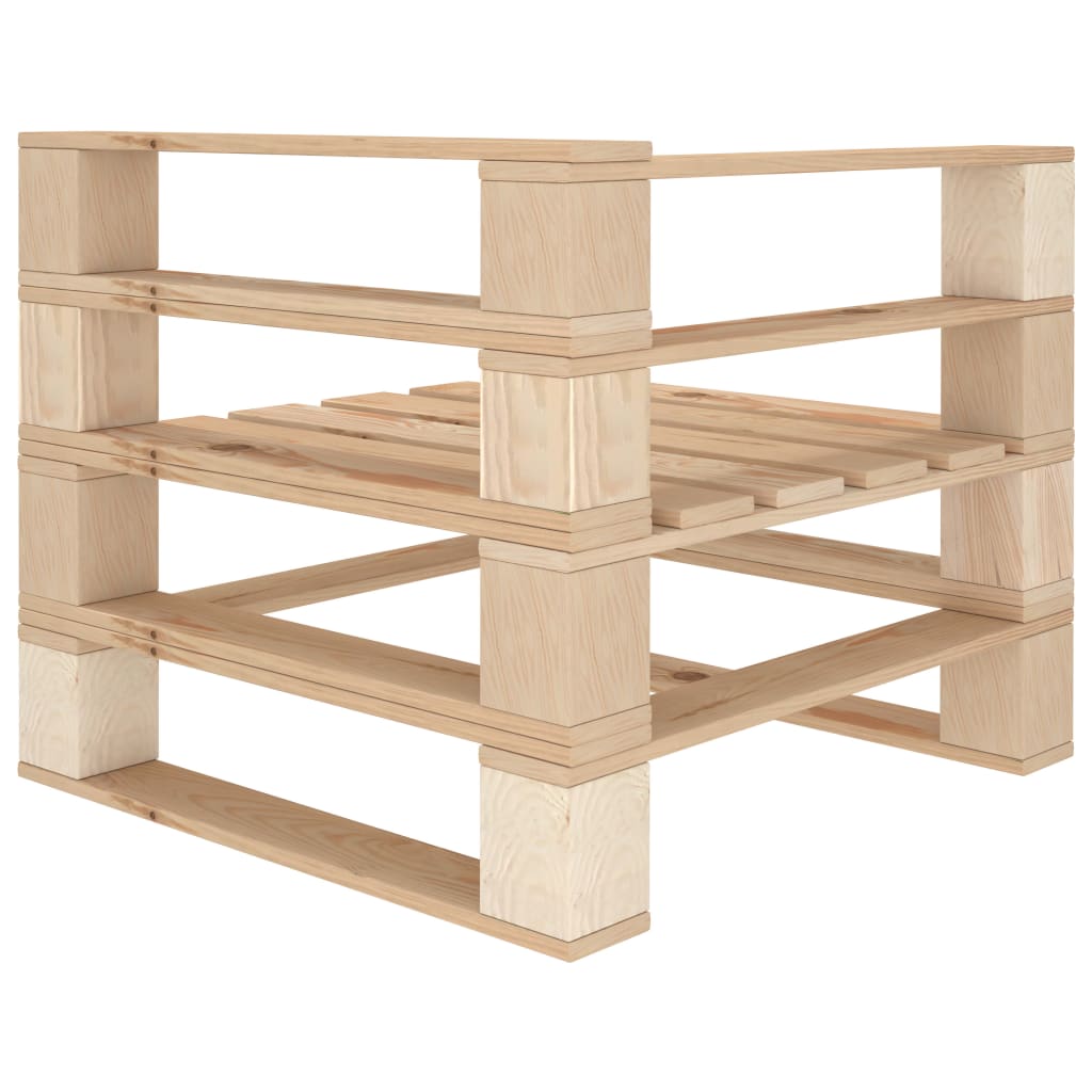 Divano Angolare da Giardino su Pallet in Legno