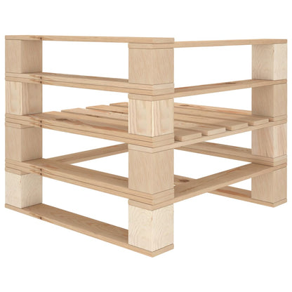 Divano Angolare da Giardino su Pallet in Legno