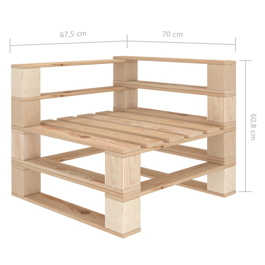 Divano Angolare da Giardino su Pallet in Legno