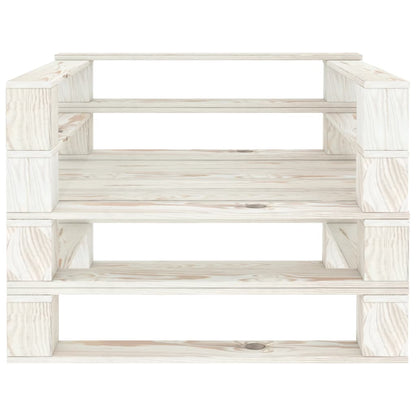Poltrona da Giardino su Pallet in Legno Bianco