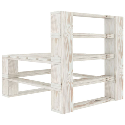 Divano Centrale da Giardino su Pallet in Legno Bianco