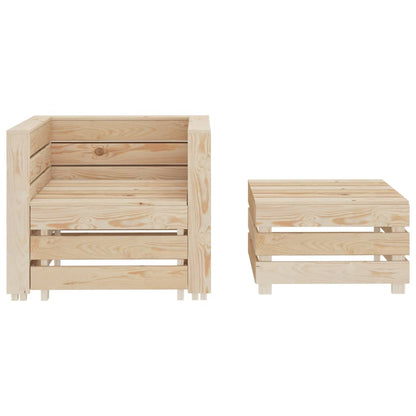 Set Salotto da Giardino Pallet 2 pz in Legno