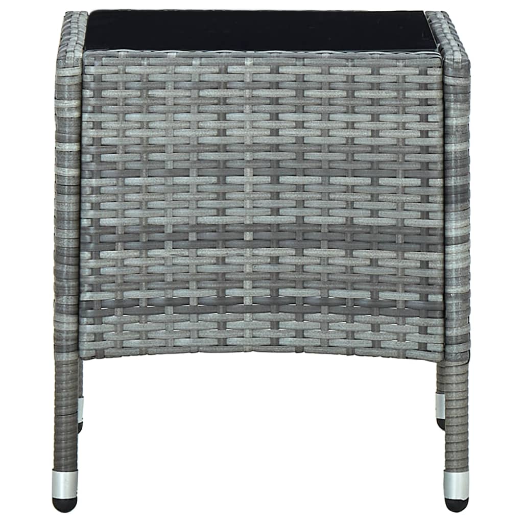 Tavolo da Giardino Grigio 40x40x45 cm in Polyrattan