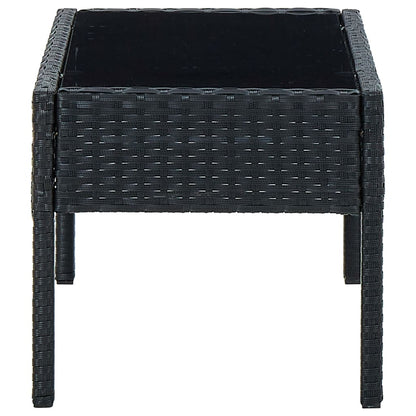 Tavolo da Giardino Nero 75x40x37 cm in Polyrattan
