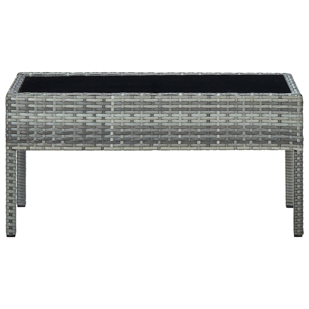 Tavolo da Giardino Grigio 75x40x37 cm in Polyrattan