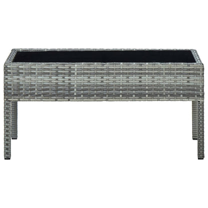 Tavolo da Giardino Grigio 75x40x37 cm in Polyrattan