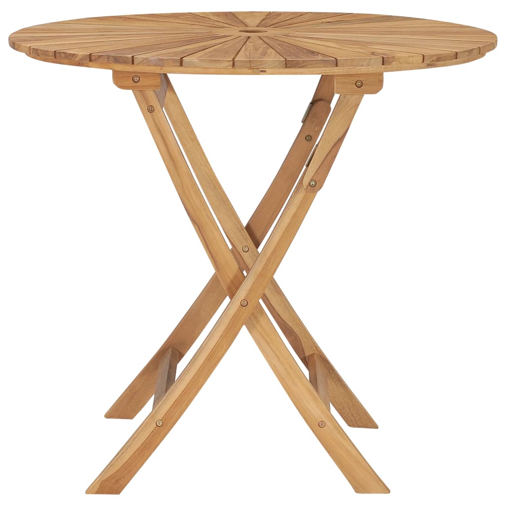 Tavolo da Giardino Pieghevole Ø  85 cm Legno Massello di Teak