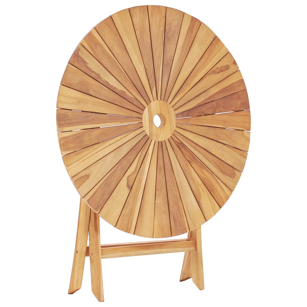 Tavolo da Giardino Pieghevole Ø  85 cm Legno Massello di Teak