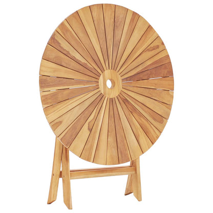 Tavolo da Giardino Pieghevole Ø  85 cm Legno Massello di Teak