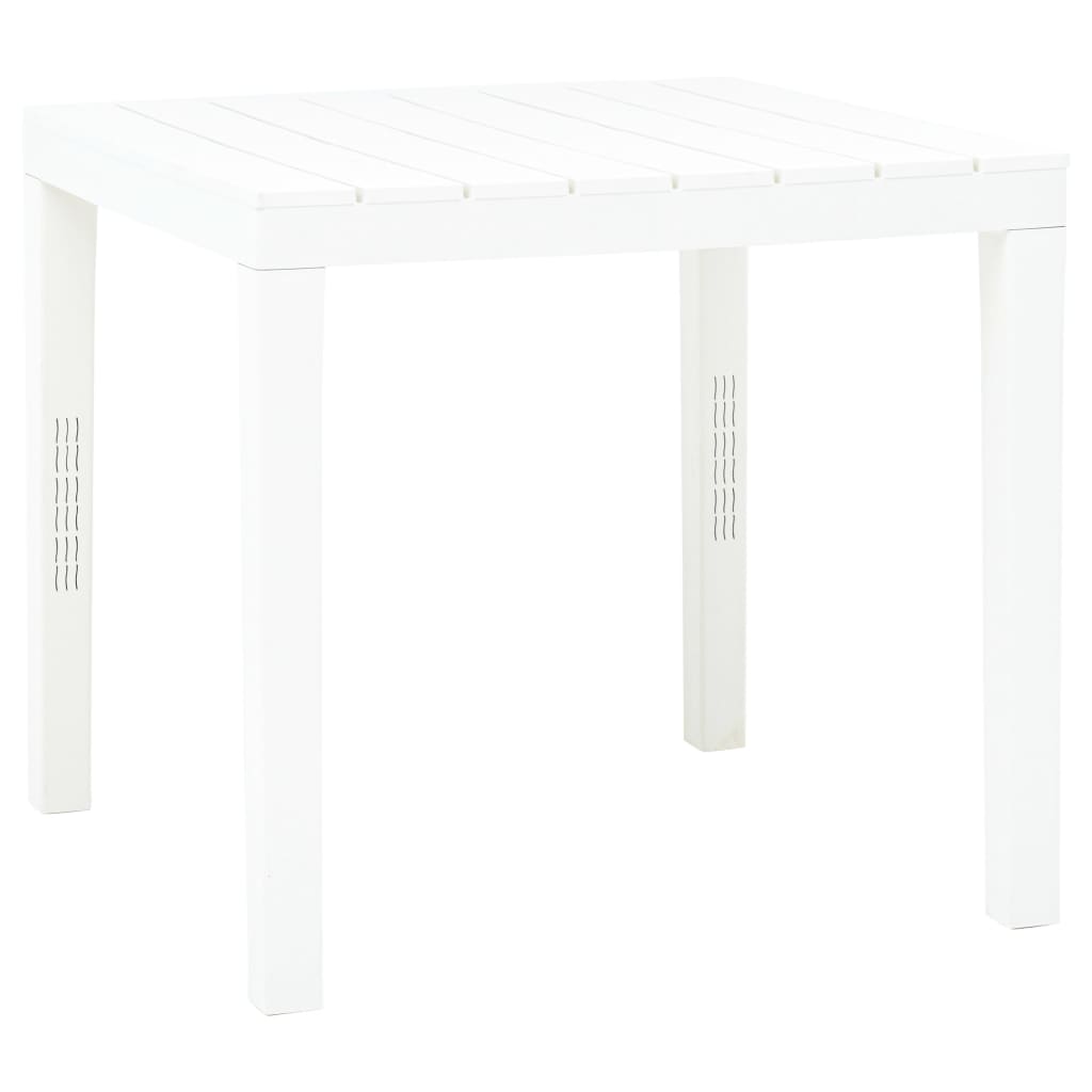 Tavolo da Giardino con 2 Panche in Plastica Bianco