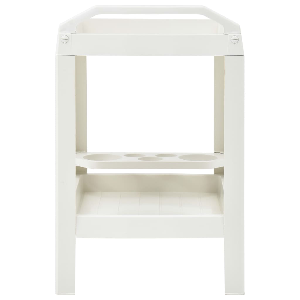 Carrello per Bevande Bianco 69x53x72 cm in Plastica