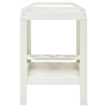 Carrello per Bevande Bianco 69x53x72 cm in Plastica