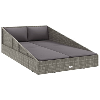 Lettino da Giardino Grigio 110x200 cm in Polyrattan