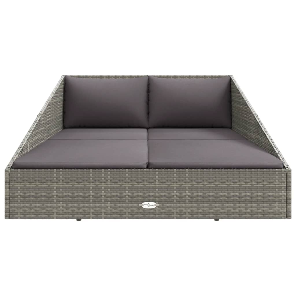 Lettino da Giardino Grigio 110x200 cm in Polyrattan