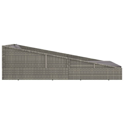 Lettino da Giardino Grigio 110x200 cm in Polyrattan