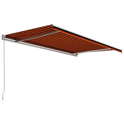 Tenda da Sole Retrattile Manuale 500x300 cm Arancione e Marrone