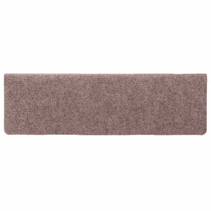 Tappetini per scale autoadesivi 15 pz 65x21x4 cm Marrone Chiaro Bordo rettangolare