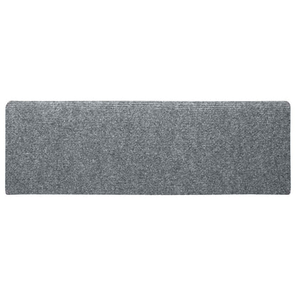 Tappetini per scale autoadesivi 15 pz 65x21x4 cm Grigio chiaro bordo rettangolare