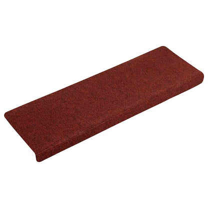 Tappetini per scale autoadesivi 15 pz 65x21x4 cm Bordeaux Rosso Bordo rettangolare