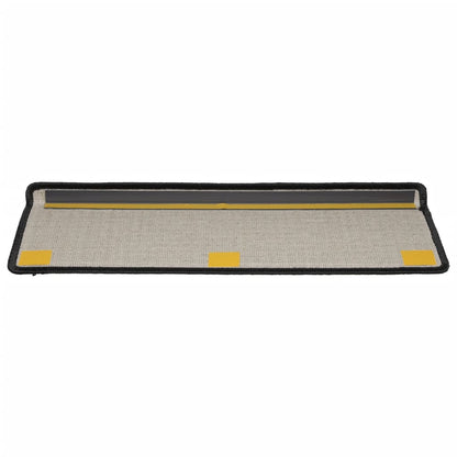 Tappetini per scale 15 pz 65x21x4 cm Nero Bordo rettangolare
