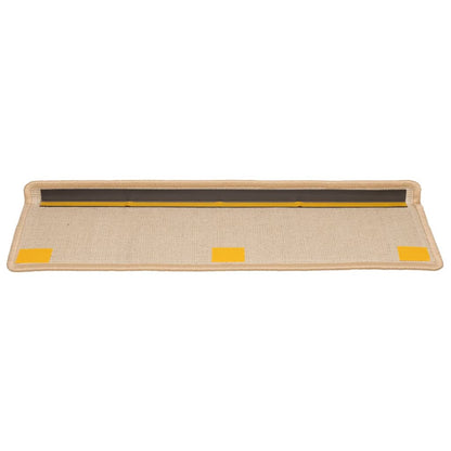 Tappetini per scale 15 pz 65x21x4 cm Crema Bordo rettangolare