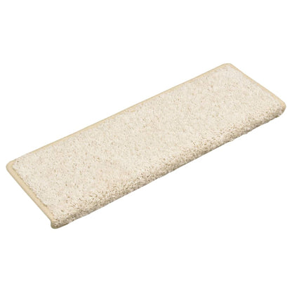 Tappetini per scale 15 pz 65x21x4 cm bianchi con bordo rettangolare