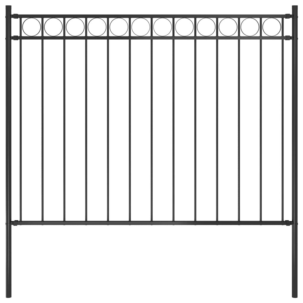 Recinzione da Giardino in Acciaio 1,7x1,2 m Nera