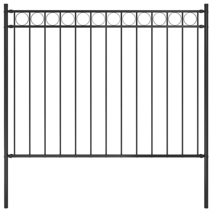 Recinzione da Giardino in Acciaio 1,7x1,2 m Nera