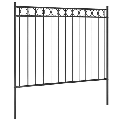 Recinzione da Giardino in Acciaio 1,7x1,2 m Nera
