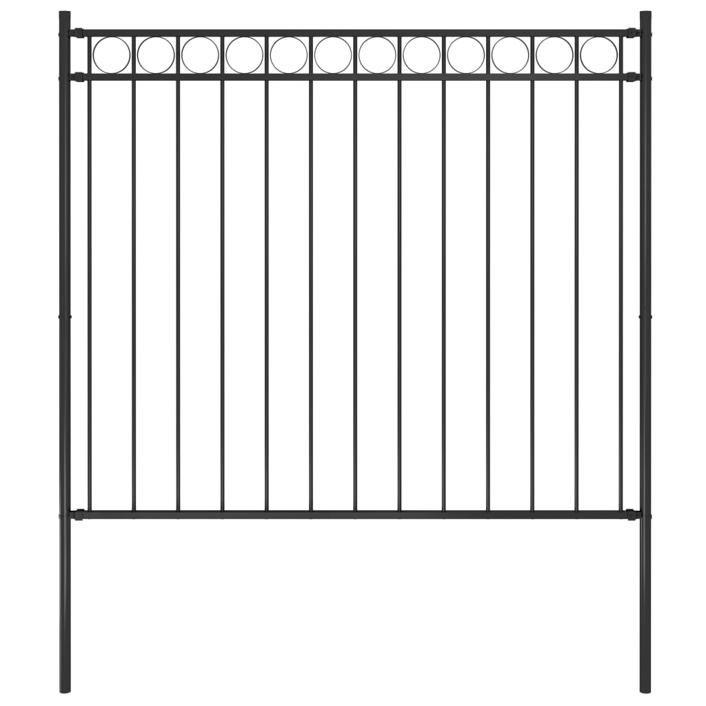 Recinzione da Giardino in Acciaio 1,7x1,5 m Nera