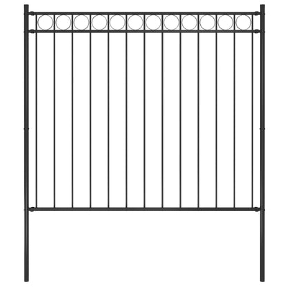 Recinzione da Giardino in Acciaio 1,7x1,5 m Nera