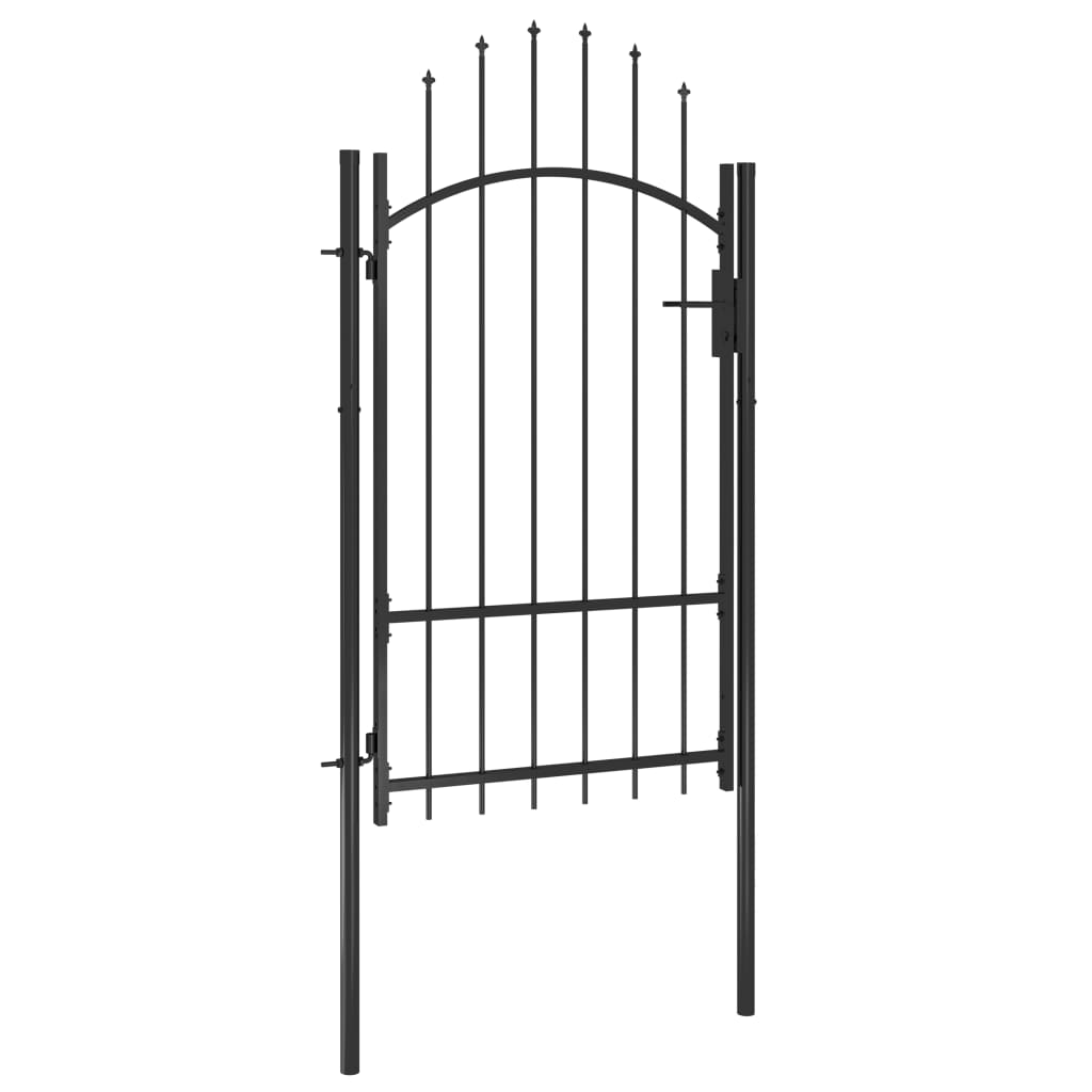 Cancello da Giardino in Acciaio 1x2,2 m Nero