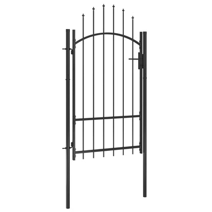Cancello da Giardino in Acciaio 1x2,2 m Nero