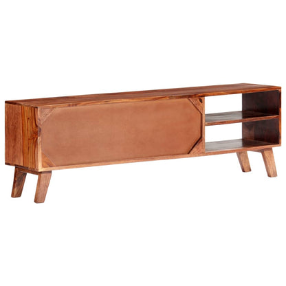 Mobile Porta TV Grigio 140x30x45 cm in Legno Massello