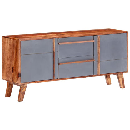 Credenza Grigia 120x30x55 cm in Legno Massello