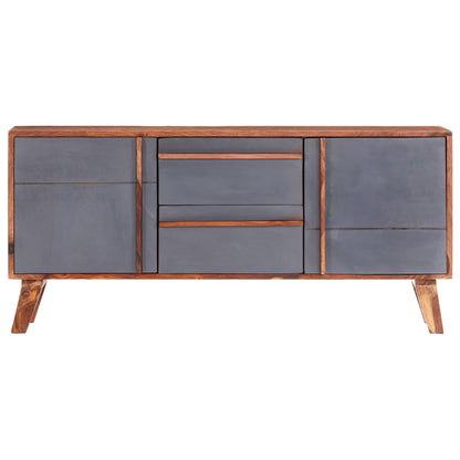 Credenza Grigia 120x30x55 cm in Legno Massello