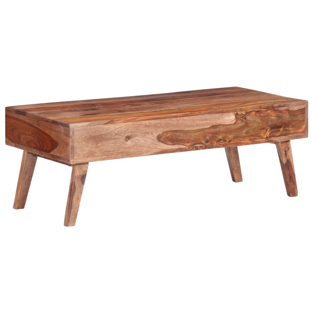 Tavolino da Salotto Grigio 110x50x40 cm Legno Massello