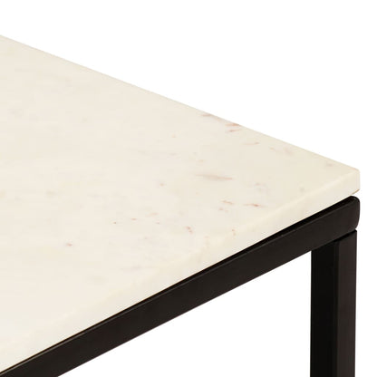 Tavolino da Salotto Bianco 40x40x35cm Pietra Vera Testura Marmo